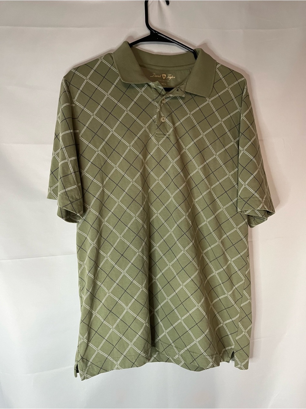 David Taylor Diamond Pattern Mens Polo